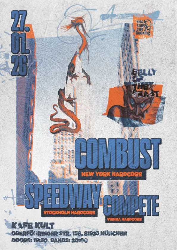 Combust, Speedway, Compete im Kafe Kult München