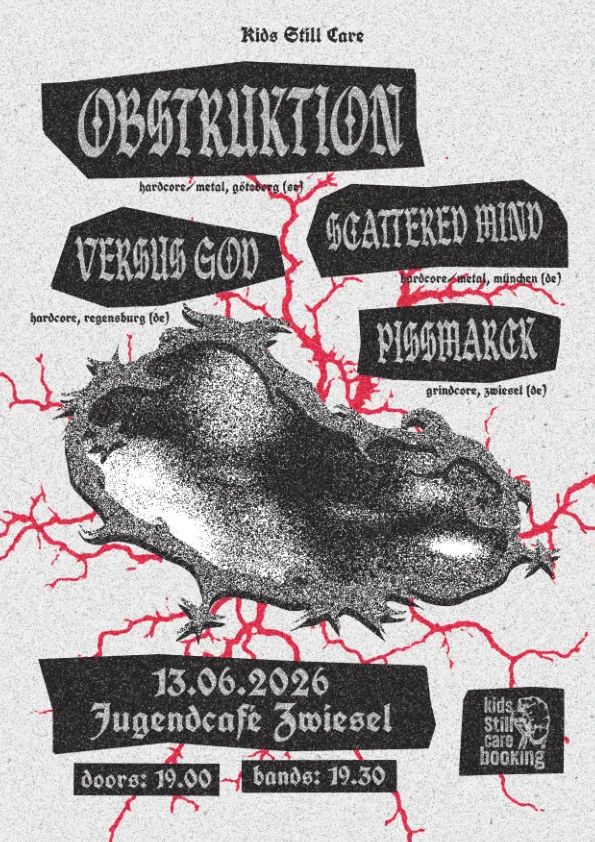 Obstruktion, Scattered Mind, Versus God, Pissmarck im Jugendcafe Zwiesel