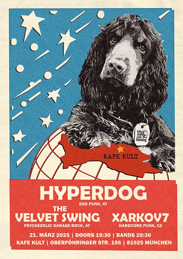 Hyperdog, The Velvet Swing, Xarkov7 im Kafe Kult München